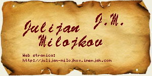 Julijan Milojkov vizit kartica
